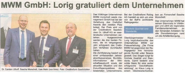Pressebericht Wochenspiegel 10.05.2017